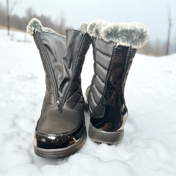 Weatherproof Esther Black Fur Lined Boots Sz 9 Brand New In Box - Picture 5 of 10